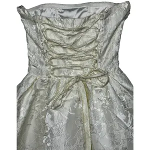 NWT Babyboo Salome Ivory Floral Jacquard Bow Corset Strapless Mini Dress Size XS thumbnail 11