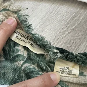 Denim & Supply Ralph Lauren Top cotton floral ruffle womens Beige (large) boho thumbnail 2
