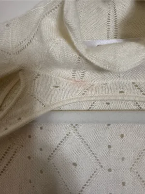 Danielle Guizio Cream Wool Pointelle Long Sleeve Mini Dress Small thumbnail 7