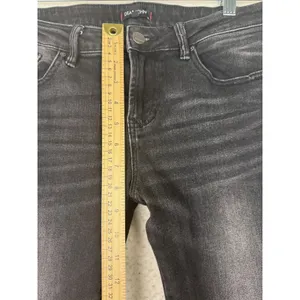 Dear John Rosie Flare‎ Jeans Womens 28 Raw Hem Distressed Black Whimsygoth thumbnail 8