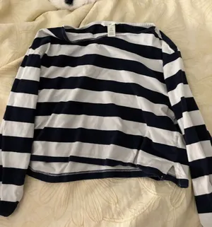 H&M Navy and White Striped Long Sleeve Tee thumbnail 1