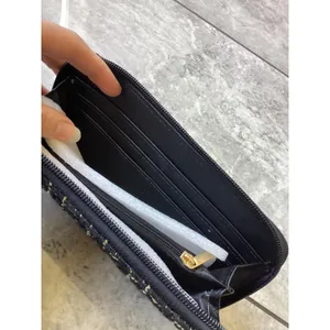 Badgley Mischka Womens Tweed Zip Around Wallet Black Gold Plaid Grid NWT thumbnail 4