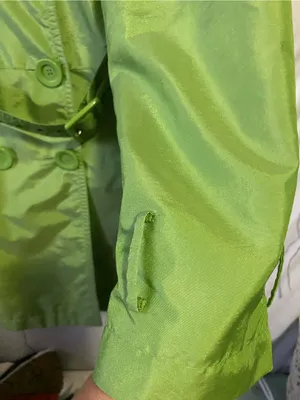Style & Co. Lime Green Double-Breasted Trench Coat with Belt lt doesn’t have thumbnail 2