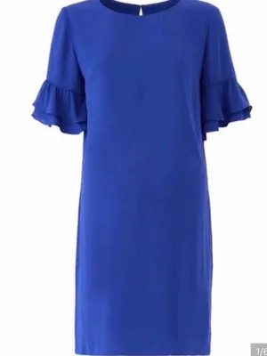 Amanda Uprichard Royal Blue Ruffle Sleeve Mini Dress thumbnail 1
