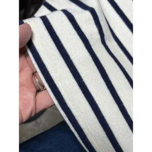 Nautical Stripe Cap Sleeve Top Cotton Blend Blue White Marled Essentials‎ L thumbnail 10