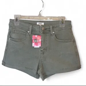 Roxy Sage Green Denim‎ Cutoff Shorts NWT Size 5 Raw Hem | NWT thumbnail 7