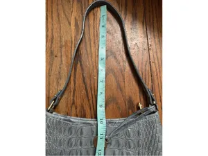 Brahmin Crocodile Embossed Light Blue Mini Shoulder Bag 10” Y2K thumbnail 7
