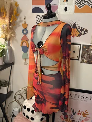Jaded London Abstract Mesh Cutout Mini Dress UK 8 / US 4 thumbnail 4