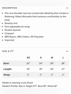 Le Lis Navy Off Shoulder Tie Strap Ruched Side Tank Top L thumbnail 5