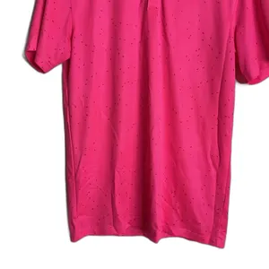 Nike dri fit ladies bright‎ pink with speckles athletic polo shirt size small thumbnail 3
