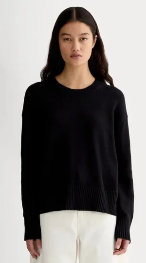 Everlane Black Organic Cotton Crewneck Sweater thumbnail 1