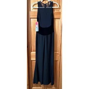 Betsy & Adam Vintage Velvet Mesh Back Formal Gown Black Sz 7/8 Women's 4/6 NWT thumbnail 3