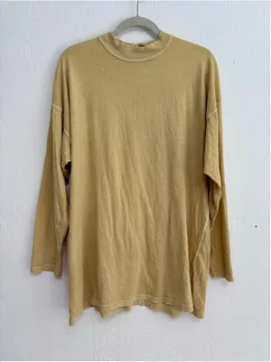 Women's We The Free Long Sleeve Tee, Size M, Yellow Cotton thumbnail 1