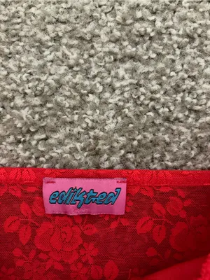 Edikted Red Floral Lace Cami with Front Bow thumbnail 3
