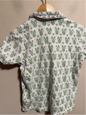 Roller Rabbit Mint Love Bunnies Polo Short PJ Pajama Set- Size P Petite XXS XS thumbnail 6