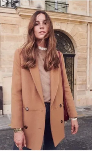 Sézane James wool Coat camel SZ38 bust40 US6 thumbnail 1