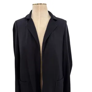 Athleta Eastbound Blazer Black Open Front Stretch Knit Jacket Size‎ 4 thumbnail 5