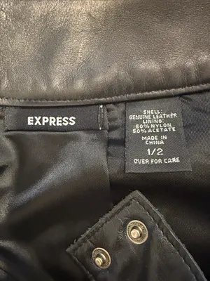 Express Y2K Vintage Genuine Leather Low Rise Mini Skirt in Black Size 0 thumbnail 4