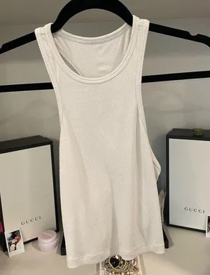 Lululemon White Cropped Tank thumbnail 1