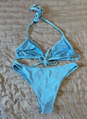 Aerie Blue Terry Cloth Bikini thumbnail 2