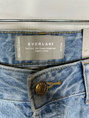 NWT EVERLANE The Curvy 90’s Cheeky Straight Cropped Patchwork Jeans Sz 30 thumbnail 5