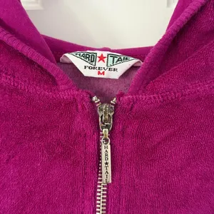 vintage y2k women's Hard Tail fuchsia terry cloth zip up hoodie size medium thumbnail 2