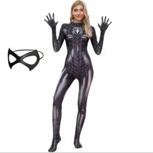 Spider Man Woman Two Piece Halloween Bodysuit Costume thumbnail 2