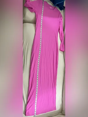 Skims Fits Everybody Crew Neck Long-Sleeve Pink Bodycon Maxi Dress Size XL thumbnail 6