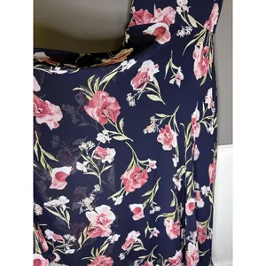 Lulus Dress Womens Medium Blue Floral Halter Maxi Sundress Crisscross Back thumbnail 4