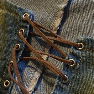 Finesse Lace up Denim Corset Bustier Cassidy Top thumbnail 4