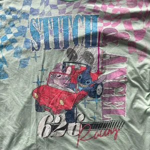 Disney Stitch and Angel Racing Car Mint T-shirt Size XXL thumbnail 3