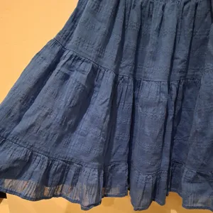 Thirty Thirty LA Strapless Mini Dress size S Royal Blue Smocked Tiered Ruched thumbnail 4
