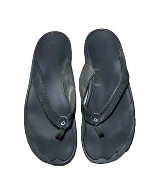 OluKai Ohana Sandals Womens Size 11 Black Flip Flops Thong Comfort Summer thumbnail 2