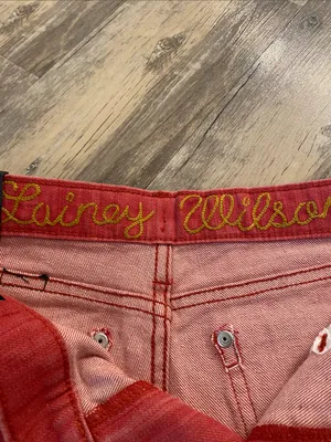 NWT Wrangler x Lainey Wilson Bootcut Flare Western Cowgirl Jeans Red W27 x L31 thumbnail 7
