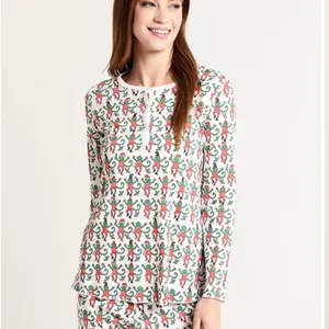 ROLLER RABBIT Women's Monkey Mas Pajamas Christmas Pajamas Size XS Matching Set thumbnail 15
