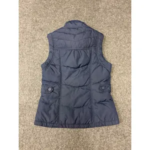 Hollister Navy Blue Quilted Puffer Vest Mock Neck Button Front Women's Size M thumbnail 5