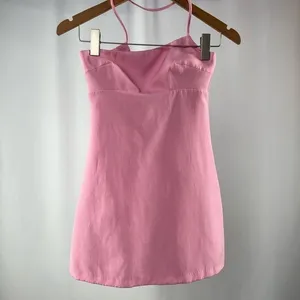 Zara Asymmetric Mini Dress with Built in Short‎ in Light Pink Size Extra Small thumbnail 5