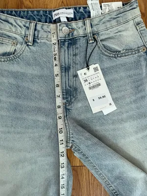Zara high waisted super wide light blue jeans nwt thumbnail 10