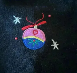 Vintage PAPPAGALLO CHRISTMAS SWEATER Embroidered Ornaments Bright Size Small thumbnail 10