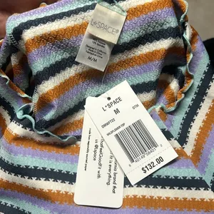 NWT L* Space Under The Sun Wildflower Rashguard Top Striped Ruffle Edge Size M thumbnail 6