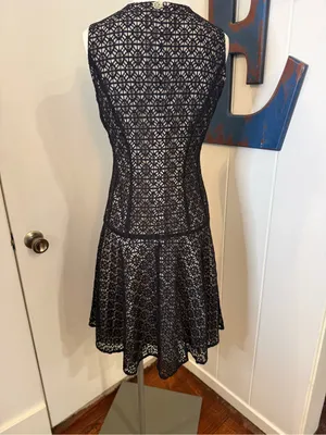 Tommy Hilfiger Black Sleeveless Lace Fit-and-Flare Dress Sz 4 thumbnail 3
