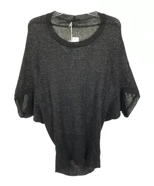 NWT Womens One Size Millau Black Batwing Metallic Accent Knit Sweater thumbnail 1