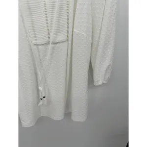 Daniel Rainn White Boho Tunic Women Size 2X White Swiss Dot Resort Peasant‎ thumbnail 3