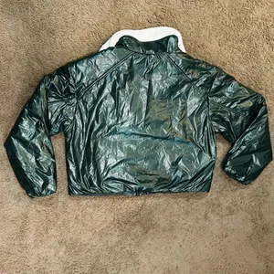 All in Motion Women’s Hooded Jacket Green Full Zip Sherpa Lined Size L NWT thumbnail 6