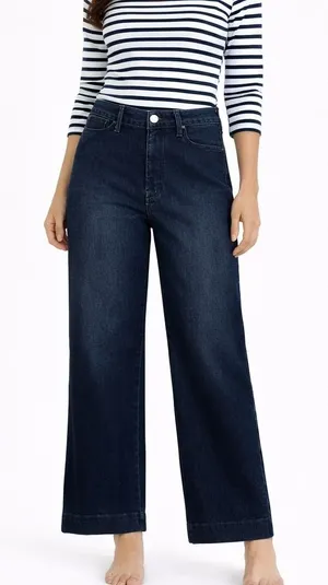 Pilcro The Skipper High-Rise Wide Leg Jeans‎ Darkish Indigo Wash Size 27 thumbnail 1