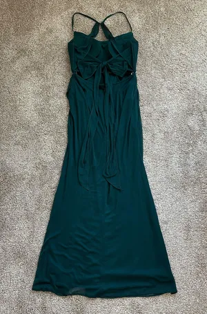 Azazie Pine Green Halter Gown thumbnail 8