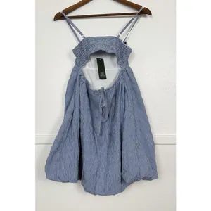 Wild Fable Gingham Mini Dress XXS Blue White Cottagecore Coquette Bubble Hem thumbnail 2