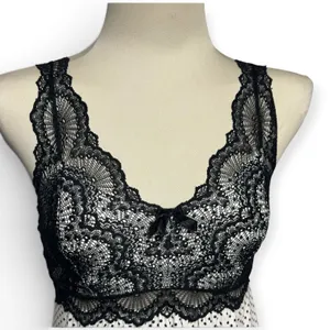 Soma Sleeveless Lace Sleep Nightgown Nightie Polka Dot Black White Small thumbnail 2