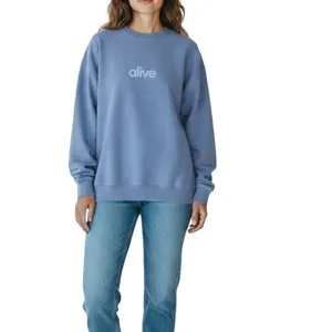 ALIVE Beautiful Day Crewneck Pullover Women M Sky Blue Unisex Oversize Stylish thumbnail 4