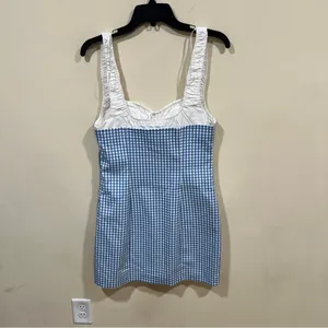 NWT ZARA COMBINATION GINGHAM DRESS size medium thumbnail 8